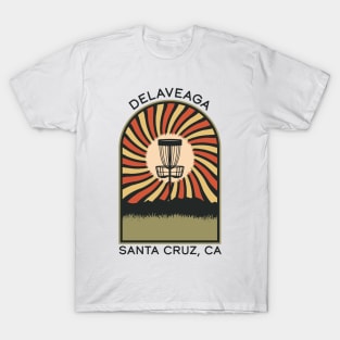 DeLaVeaga Santa Cruz, CA | Disc Golf Vintage Retro Arch Mountains T-Shirt